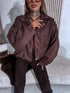 "MANAGE 32371" suede-like jacket - choco